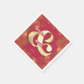 Vet modern elegant goudroze magenta bruiloft servet (Hoek)