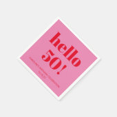 Vet Modern Esthetisch Roze en Rood 50ste Verjaarda Servet (Hoek)