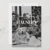 Vet Modern Familie Foto Schattige Stamp Holiday Ka Feestdagenkaart (Achterkant)