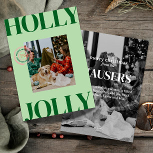 Vet Modern Familie Foto Schattige Stamp Holiday Ka Feestdagenkaart