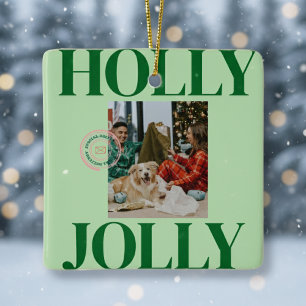 Vet Modern Familie Foto Schattige Stamp Holiday Ka Keramisch Ornament