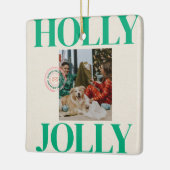 Vet Modern Familie Foto Schattige Stamp Holiday Ka Keramisch Ornament (Links)