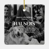 Vet Modern Familie Foto Schattige Stamp Holiday Ka Keramisch Ornament (Achterkant)