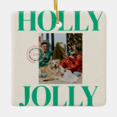 Vet Modern Familie Foto Schattige Stamp Holiday Ka Keramisch Ornament (Voorkant)