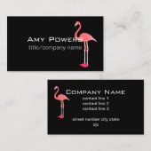Vet Modern Flamingo Roze en Zwart Visitekaartje (Voorkant / Achterkant)