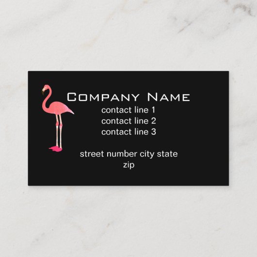 Vet Modern Flamingo Roze en Zwart Visitekaartje (Achterkant)