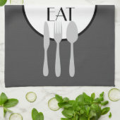 vet, modern grijs en wit met aangepaste tekst theedoek (Gevouwen)