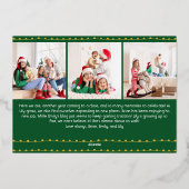 Vet Modern Groen Acht-foto Happy Gold Folie Feestdagenkaart (Achterkant)