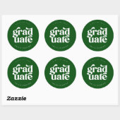 Vet, modern, groen Afstuderen Ronde Sticker (Vel)