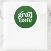 Vet, modern, groen Afstuderen Ronde Sticker (Tas)