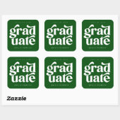 Vet, modern, groen Afstuderen Vierkante Sticker (Vel)