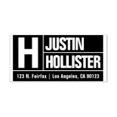 Vet & modern groot lettertype | Zwart retouradres Rubberstempel (Afrduk)