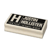 Vet & modern groot lettertype | Zwart retouradres Rubberstempel (Stempel)