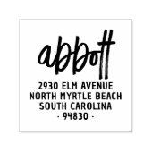 Vet modern Handgeschreven familienaam Retouradres Zelfinktende Stempel (Design)