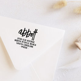 Vet modern Handschrift Familienaam Retouradres Rubberstempel