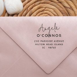 Vet Modern Handschrift Naam & Retouradres Rubberstempel