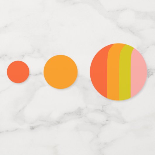 Vet Modern Helder Citrus Bruiloft Confetti (Voorkanten)