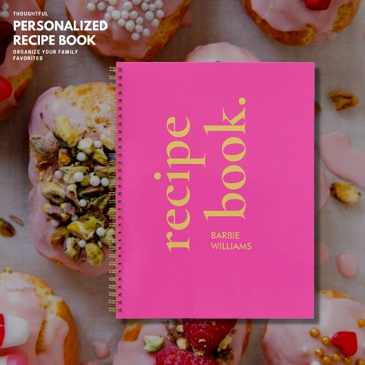 Vet Modern Hot Roze Typografie Recept Boek