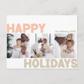 Vet Modern Jaar in Review drie Foto Happy Feestdagenkaart (Voorkant)