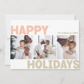 Vet Modern Jaar In Review Drie Foto Happy Feestdagenkaart (Voorkant)