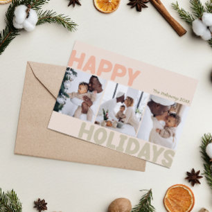 Vet Modern Jaar In Review Koraal Drie Foto Happy Feestdagenkaart