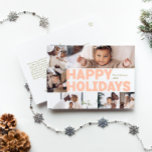 Vet Modern Jaar In Review Six-Photo Happy Feestdagenkaart<br><div class="desc">Stuur dit vakantieseizoen warme wensen met dit bijzondere en leuke, gedurfde moderne jaar in de review zes-foto happy holiday briefkaart. Het eenvoudige en minimalistische ontwerp bevat boho-geïnspireerde elementen in lichtroze, pastelkoraal, salie groen, blush en perzikkleur. Vier de feestelijke geest van december, dit ontwerp brengt een vrolijke en leuke touch aan...</div>