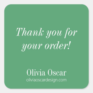 Vet Modern Kelly Green Simple Business Dank u Vierkante Sticker
