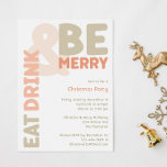 Vet Modern Kerst Eet Drink En Wees Vrolijk Feest Kaart<br><div class="desc">Stuur dit vakantieseizoen hartelijke wensen met deze bijzondere en leuke, gedurfde drink met kerstgerechten en wees vrolijke feestuitnodiging. Het eenvoudige en minimalistische ontwerp bevat boho-geïnspireerde elementen in lichtroze, pastelkoraal, salie groen, blush en perzikkleur. Vier de feestelijke geest van december, dit ontwerp brengt een vrolijke en leuke touch aan elke gelegenheid....</div>