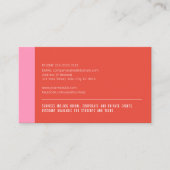 Vet Modern Kleurenblok - Roze en Rood, geen logo Visitekaartje (Voorkant)