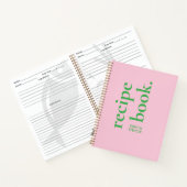 Vet Modern Kleurrijk Eenvoudig Roze en Groen Recep Notitieboek (Binnen)