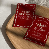 Vet Modern Kleurrijke Whimsical Retro Funky Weddin Kaart