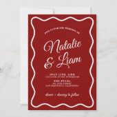 Vet Modern Kleurrijke Whimsical Retro Funky Weddin Kaart (Voorkant)