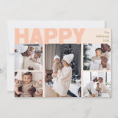 Vet modern koraal jaar in de Review acht foto Happ Feestdagenkaart (Voorkant)