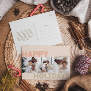 Vet Modern Koraal Jaar in de Review Drie Foto Happ Feestdagenkaart