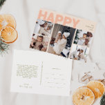 Vet Modern Koraal Jaar in de Review Vijf Foto Happ Feestdagenkaart<br><div class="desc">Stuur dit vakantieseizoen warme wensen met dit bijzondere en leuke, gedurfde, moderne koraaljaar in review happy holiday briefkaart. Het eenvoudige en minimalistische ontwerp bevat boho-geïnspireerde elementen in lichtroze, pastelkoraal, salie groen, blush en perzikkleur. Vier de feestelijke geest van december, dit ontwerp brengt een vrolijke en leuke touch aan elke gelegenheid....</div>