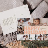 Vet Modern Koraal Jaar In Review Six-Photo Happy Feestdagenkaart