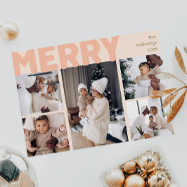 Vet Modern Koraal Vrolijk Jaar In Review Vijf Foto Feestdagenkaart