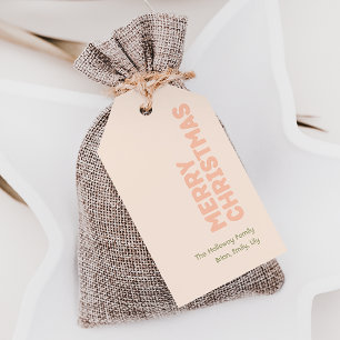 Vet Modern Koraal Vrolijk Kerstmis Familie Gift La Cadeaulabel