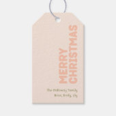 Vet Modern Koraal Vrolijk Kerstmis Familie Gift La Cadeaulabel (Voorkant)