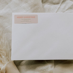 Vet Modern Koraal Vrolijk Kerstmis Retouradres Etiket