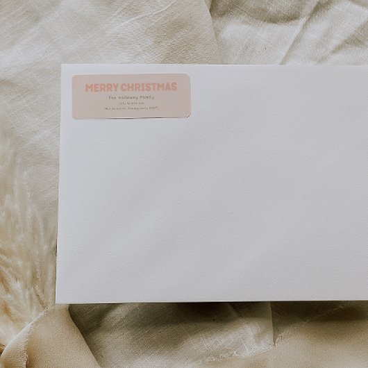 Vet Modern Koraal Vrolijk Kerstmis Retouradres Etiket