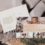 Vet Modern Koraal Vrolijk Kerstmis Zes-foto Feestdagenkaart<br><div class="desc">Stuur dit vakantieseizoen warme wensen met dit bijzondere en leuke, gedurfde, moderne koraal Vrolijk kerstjaar in review zes-foto vakantie briefkaart. Het eenvoudige en minimalistische ontwerp bevat boho-geïnspireerde elementen in lichtroze, pastelkoraal, salie groen, blush en perzikkleur. Vier de feestelijke geest van december, dit ontwerp brengt een vrolijke en leuke touch aan...</div>