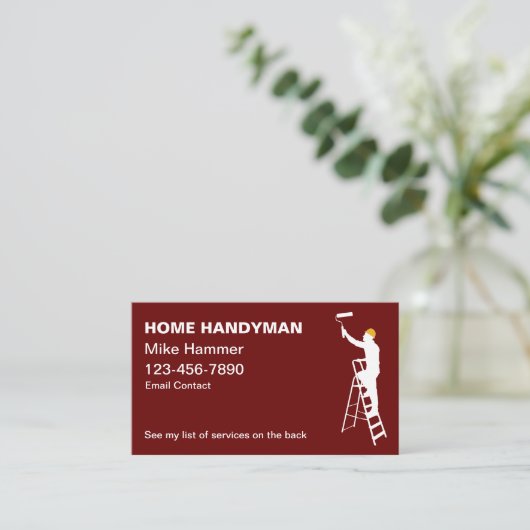 Vet Modern Mannelijk Handyman Visitekaartjes (Staand voorkant)