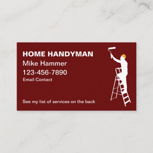 Vet Modern Mannelijk Handyman Visitekaartjes (Voorkant)