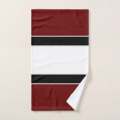 Vet Modern Maroon Gestreepte Monogram Badhanddoek  Bad Handdoek (Handdoek)