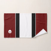 Vet Modern Maroon Gestreepte Monogram Badhanddoek  Bad Handdoek (Handdoek)