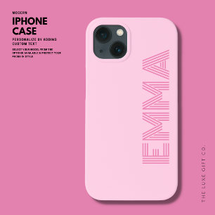 Vet Modern Meisje Roze Monogram Naam Case-Mate iPhone Case