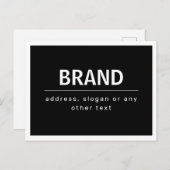 Vet Modern Merk of Bedrijfsnaam | Zwart-wit Briefkaart (Voorkant / Achterkant)