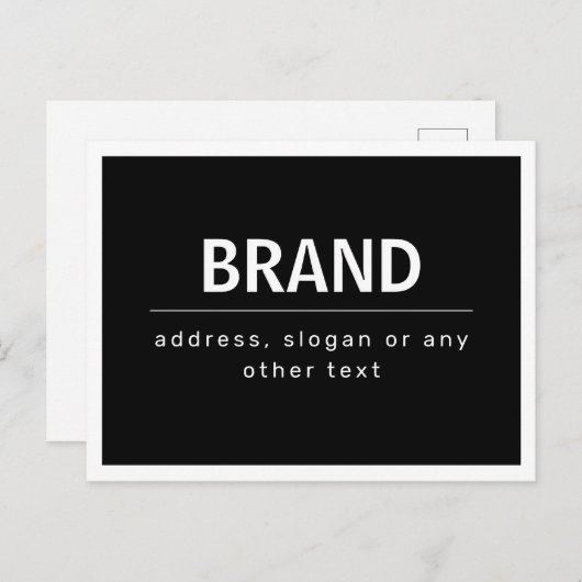 Vet Modern Merk of Bedrijfsnaam | Zwart-wit Briefkaart (Voorkant / Achterkant)