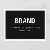 Vet Modern Merk of Bedrijfsnaam | Zwart-wit Briefkaart (Voorkant)